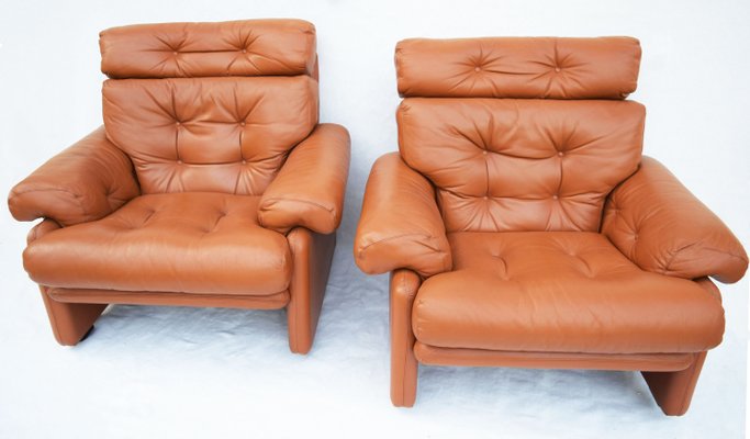 Coronado High Back Lounge Chairs by Tobia & Afra Scarpa for B&B Italia / C&B Italia, 1976, Set of 2-WF-673296