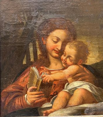 Correggio School Artist, Madonna with Child and Book, 1550, Oil on Canvas-PKM-2036556