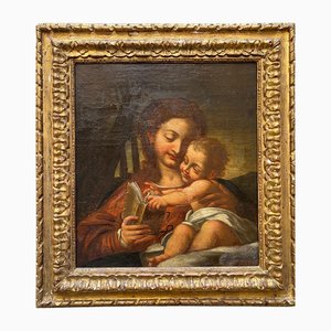 Correggio School Artist, Madonna with Child and Book, 1550, Oil on Canvas-PKM-2036556