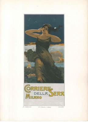 Corriere della Sera - Original Advertising Lithograph by G. Beltrami - 1910 1910-ZCI-759765