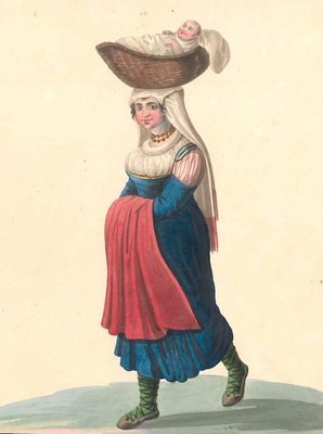 Costume di Cajazzo - Watercolor by M. De Vito - 1820 ca. 1820 c.a.-ZCI-759841