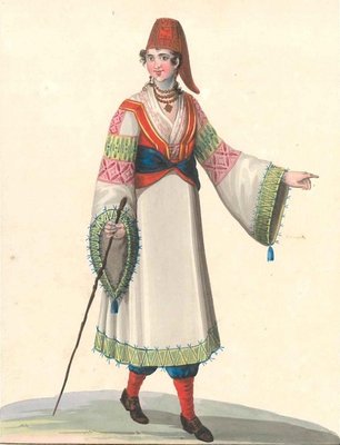 Costume di Carafagreci - Watercolor by M. De Vito 1820 c.a.-ZCI-757891