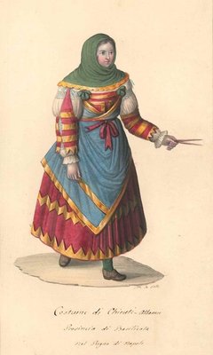 Costume di Chieuti Albanesi - Watercolor by M. De Vito - 1820 ca. 1820 c.a.-ZCI-758792