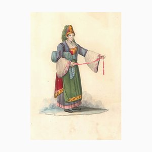 Costume di Parghelia di Calabria - Watercolor by M. De Vito - 1820 ca. 1820 c.a.-ZCI-757861