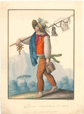 Costume napolitano, il ritorno di Montevertigine - Watercolor by M. De Vito 1820 c.a.-ZCI-757893