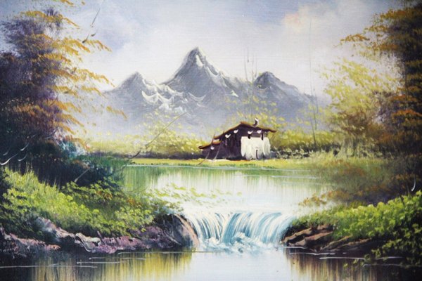 Cottage at the Foot of the Mountain, Oil on Canvas-ZYI-1339195