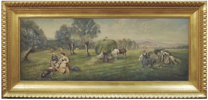 Country Landscape, French School, Italian Oil on Canvas Painting-YUW-1305073