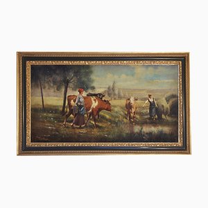 Country Landscape, French School -Italian Oil on Canvas Painting-YUW-1305063