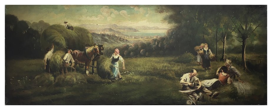 Country Landscape, French School, Oil on Canvas, Framed-YUW-1305109