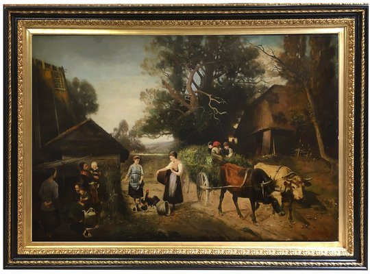 Country Landscape, Italian School, Oil on Canvas, Framed-YUW-1305089