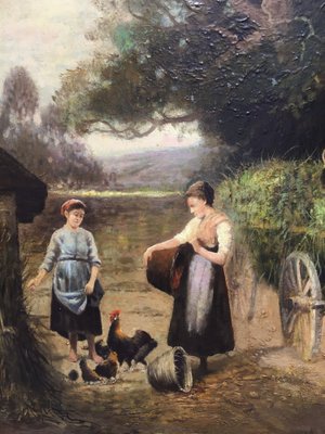 Country Landscape, Italian School, Oil on Canvas, Framed-YUW-1305089