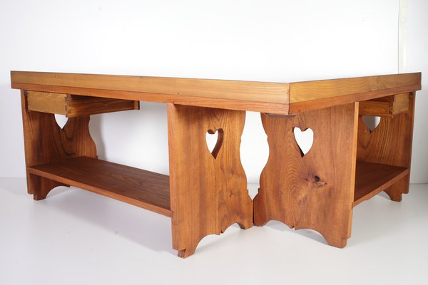 Country Oak Corner Bench, 1950s-IND-1767511