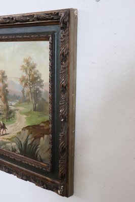 Country Town Landscape, 1890, Oil Painting on Canvas, Framed, Set of 2-DCO-2016103