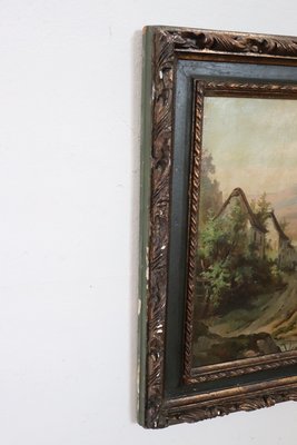 Country Town Landscape, 1890, Oil Painting on Canvas, Framed, Set of 2-DCO-2016103