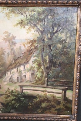 Country Town Landscape, 1890, Oil Painting on Canvas, Framed, Set of 2-DCO-2016103