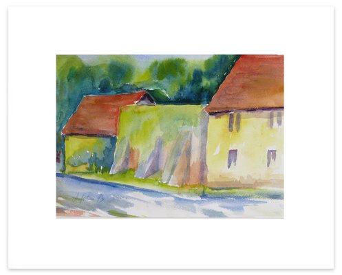 Countryside - Original Watercolor by Armin Guther - 1993 1993-ZCI-762215