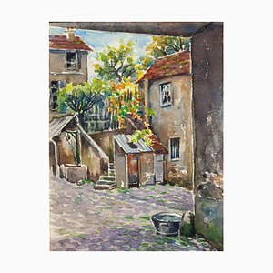 Countryside - Watercolor by French Master - Mid 20th Century Mid 20th Century-ZCI-761897