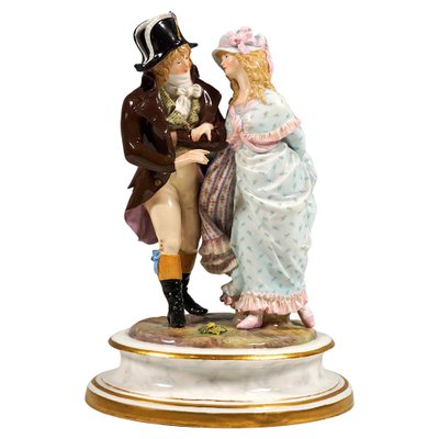 Couple Dressed in Empire Style Costume Figurine Group attributed to H. Goeschl for Meissen, 1940s-EMT-1804723