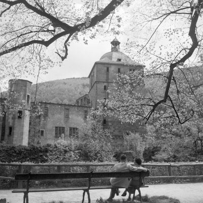 Couple on a Bench Front of Heidelberg Castle, Germany 1936, Printed 2021-DYV-990677