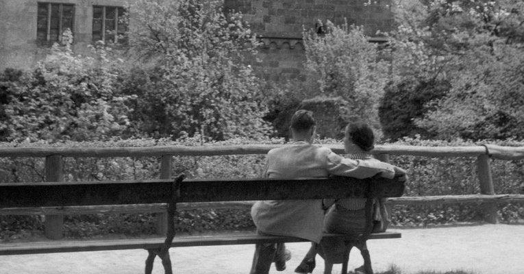 Couple on a Bench Front of Heidelberg Castle, Germany 1936, Printed 2021-DYV-990677