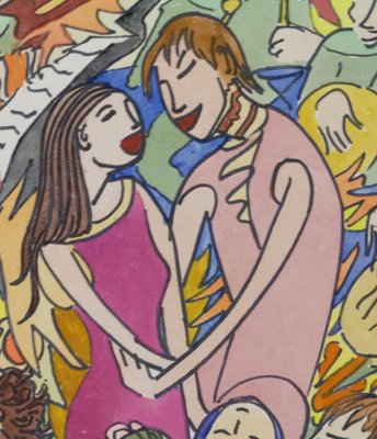 Couple on a Dance Floor, 1970, Watercolor, France-RIU-848529