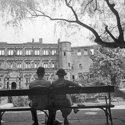 Couple on Bench View to Heidelberg Castle, Germany 1936, Printed 2021-DYV-990671