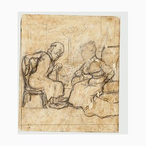 Couple - Pencil Drawing by Gabriele Galantara - Early 20th Century Early 20th Century-ZCI-758960