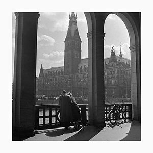 Couple Standing at Colonnade to City Hall Hamburg, Germany 1938, Printed 2021-DYV-992030