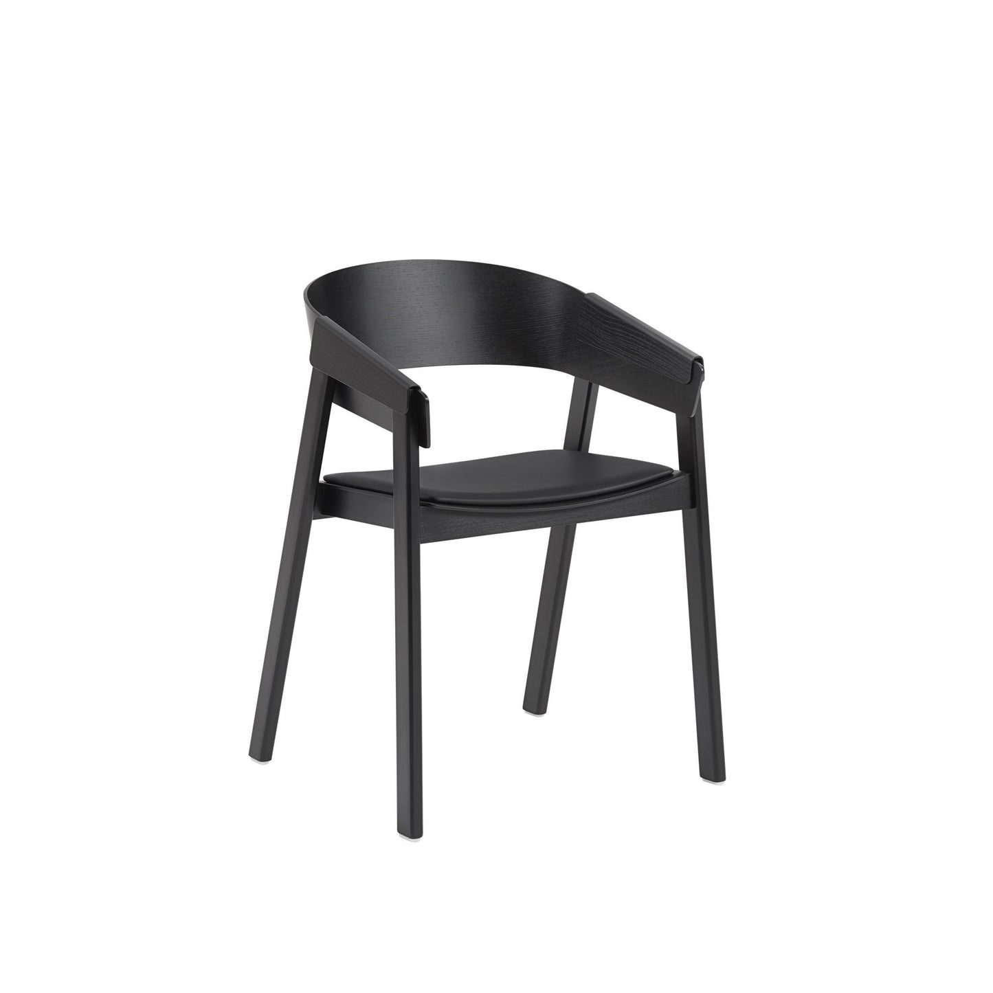 Cover Dining Chair w. Armrests by Muuto #Upholstered Leather Upholstered Black