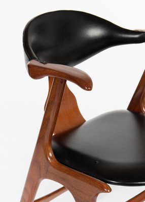 Cow Horn Dining Chairs attributed to Louis Van Teeffelen for AWA Holland, 1950s, Set of 3-ABO-1438835