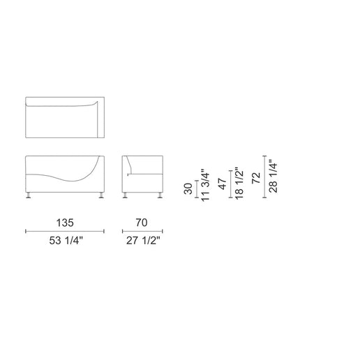 THREE SOFA DE LUXE Sofa with armrest right (Upholstery Material - Fabric CHANDIGARH) (Request Info)