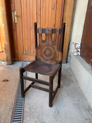 Craftsman Leather Chair, 1970s-OXJ-1194137