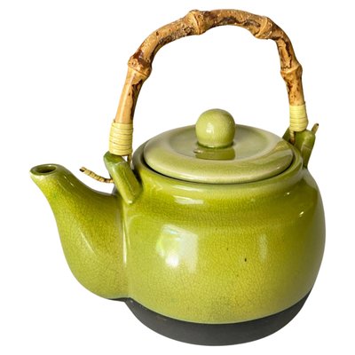 Crakeled Ceramic Tea Pot in Green, France, 20th Century-UR-1706806