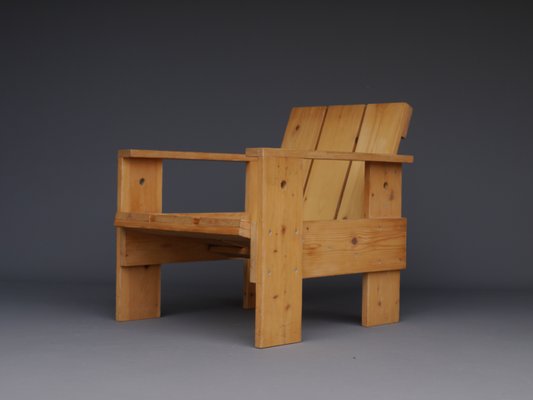 Crate Armchairs by Gerrit Rietveld for Gerard van de Groenekan, 1970s, Set of 2-MB-1358168