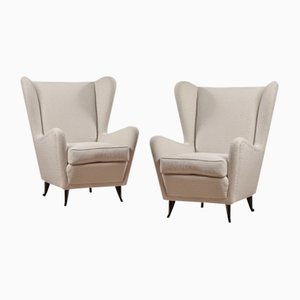 Cream Armchairs by Gio Ponti for Isa Bergamo, Set of 2-VJZ-1065521