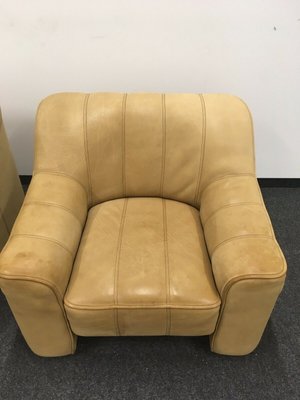 Cream Beige Brown Leather DS 44 Lounge Chair from de Sede-YXS-1155141