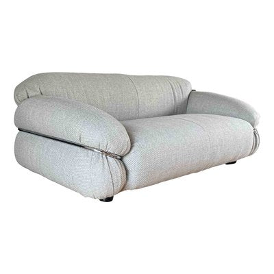 Cream Bouclé Sesann 2-Seat Sofa by Gianfranco Frattini for Cassina, 1973-RPH-889122