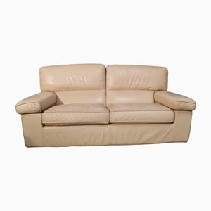 Cream Color Leather Sofa-HLV-1428928