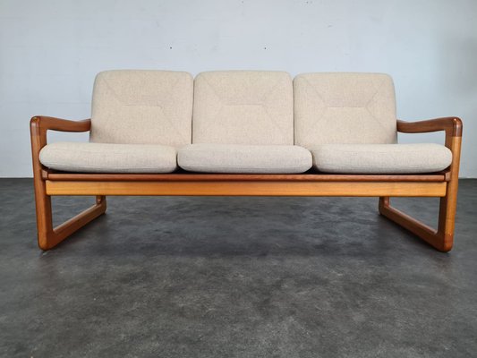 Cream Sofa in Teak attributed to Poul Jeppesen-UYS-1420350