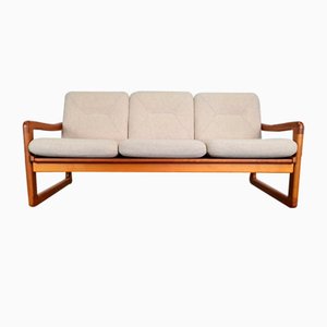 Cream Sofa in Teak attributed to Poul Jeppesen-UYS-1420350