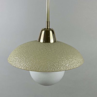 Cream Textured Glass and Brass Pendants, Sweden, 1950s-OE-1750839