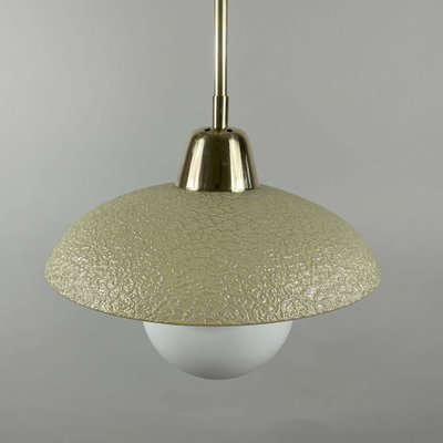 Cream Textured Glass and Brass Pendants, Sweden, 1950s-OE-1750839