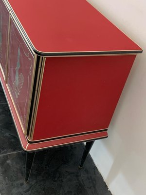 Credenza by Umberto Mascagni Rosso Bordeaux, 1950s-IJR-1706664