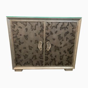 Credenza in Glossy Metal Leafs, 1980s-IJR-1769559