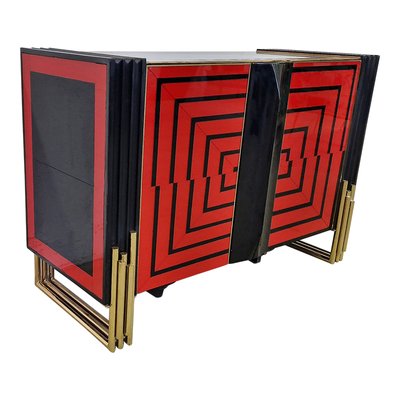 Credenza with 2 Glass Doors, 1980s-BEW-1765101