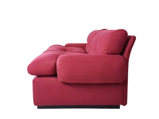 Crimson Alcantara 2-Seater Sofas by Piero Ranzani for Elam, 1960s, Set of 2-RD-2020511