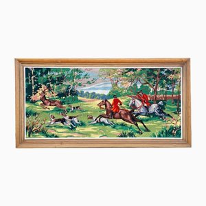 Cross-Stiched Textile Hunting Scene Composition-PTH-1358072