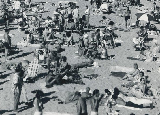 Crowded Beach, Florida, USA, 1960s, Black & White Photograph-DYV-1245436