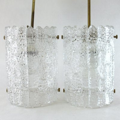 Crystal and Brass Pendant Lamps by Carl Fagerlund for Orrefors, 1960s, Set of 2-SXF-2020416