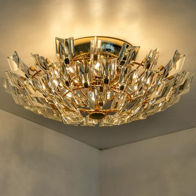 Crystal and Gilded Flush Mount or Sconce by Oscar Torlasco for Stilkronen-VDW-1076473